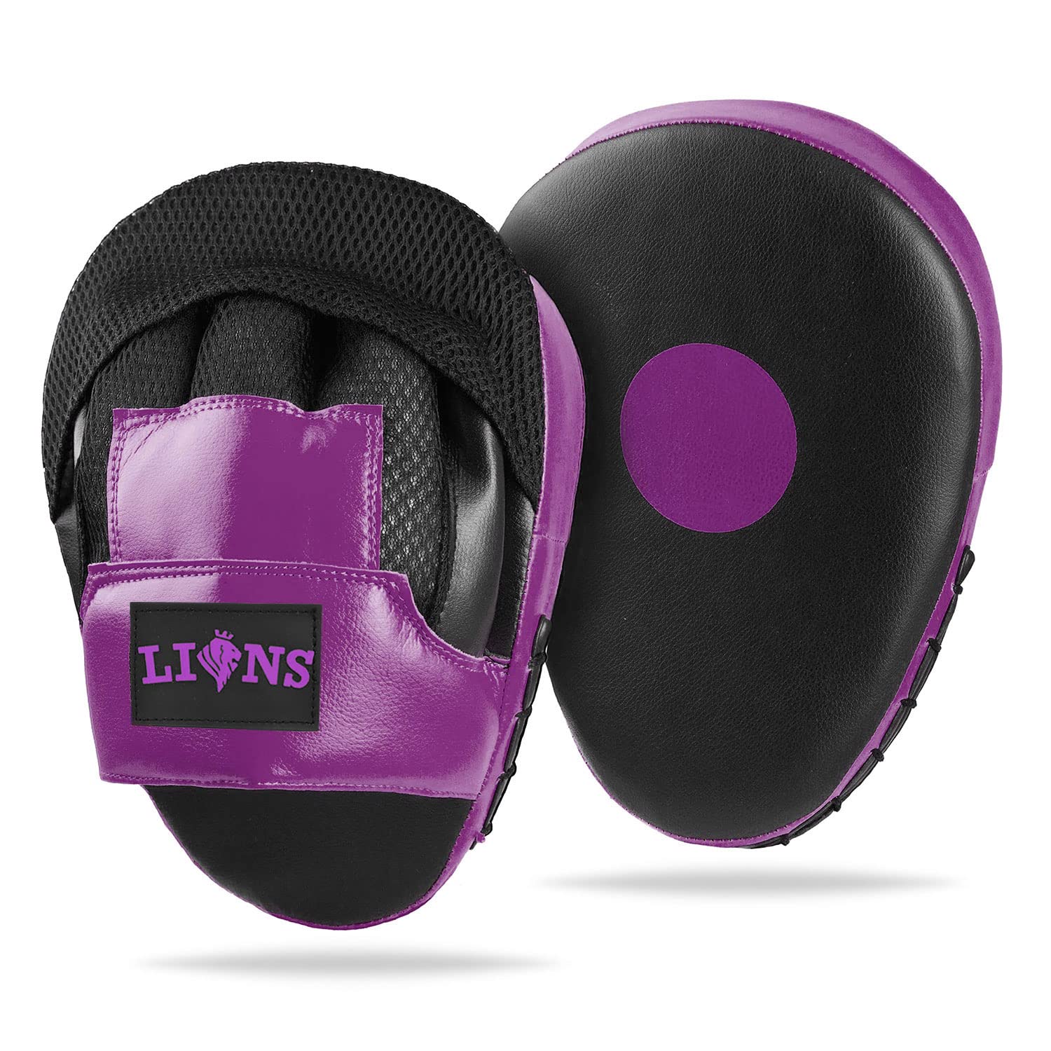 Lions Hook and Jab Focus Pads Gloves Punch Bag Muay Thai Boxing Training MMA Martial Arts Mitts (Purple) — image 1