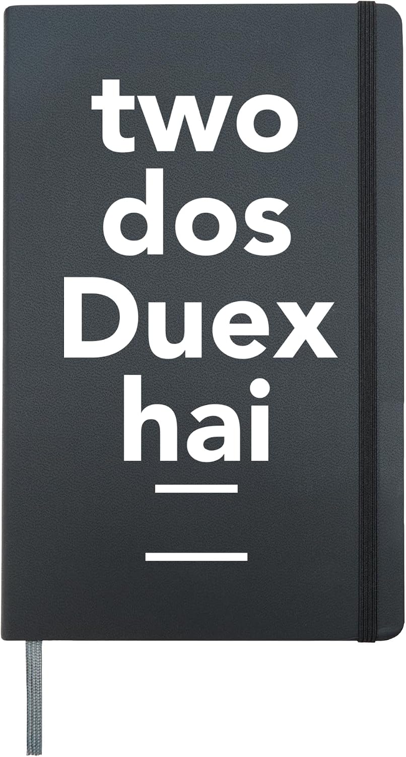 Count to 10 in Different Languages Number 2 T shirt Hardcover Journal, Black