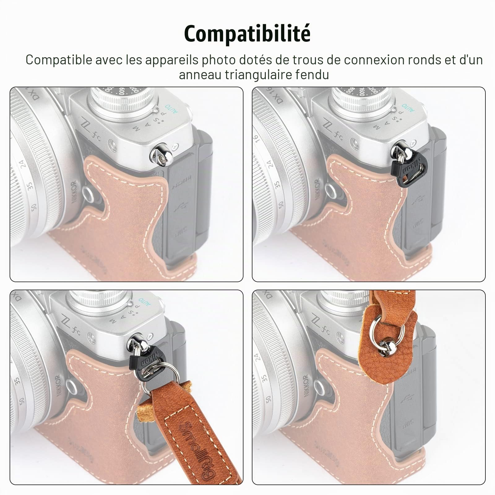 SMALLRIG Sangle pour Camera en Cuir, Bandoulière Vintage en Cuir Vvéritable Marron pour Canon, pour Nikon, pour Pentax, pour Sony, pour Fujifilm et pour Camera Numériques - 3485