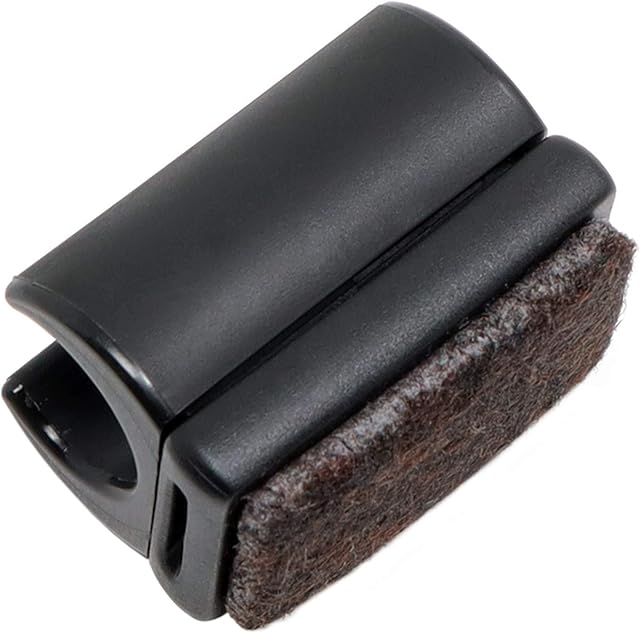 Adsamm® / 4 x saddle feet with felt pads / ø for round tubes 0.47 - 0.51 '' (12 - 13 mm) / black / round / quality furniture glides for tubular steel chairs