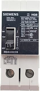 Siemens HGB3B015B Circuit Breaker, 600Y/347-Volt, 2-Pole, 15-Amp, Type HGB