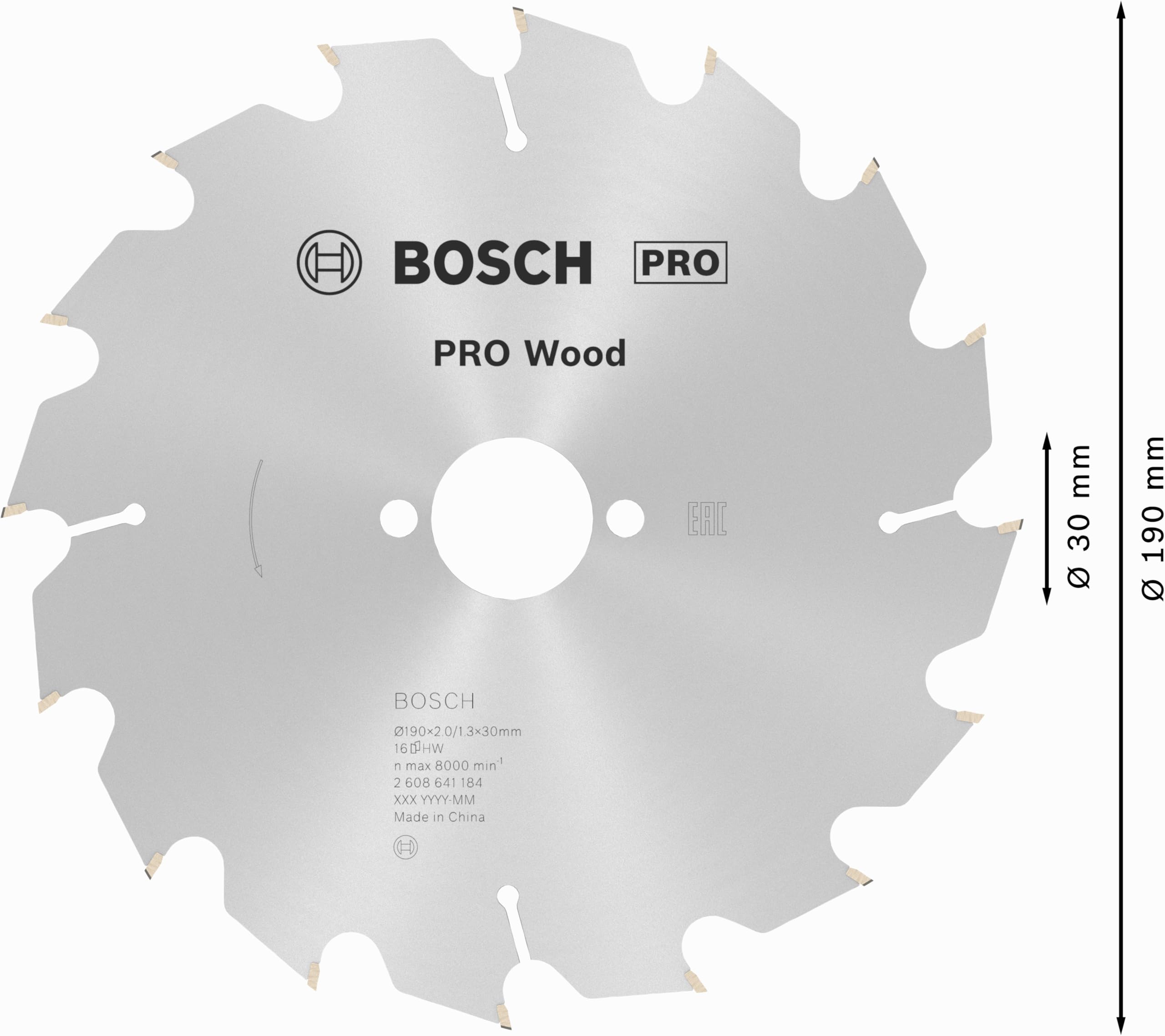 Bosch Professional 2 608 641 184 - Hoja de sierra circular Optiline Wood - 190 x 30 x 2,0 mm, 16 (pack de 1) — view 3