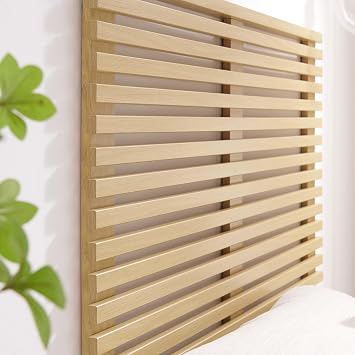 Modway Render Mid-Century Modern Wall-Mount Twin Headboard in Oak
