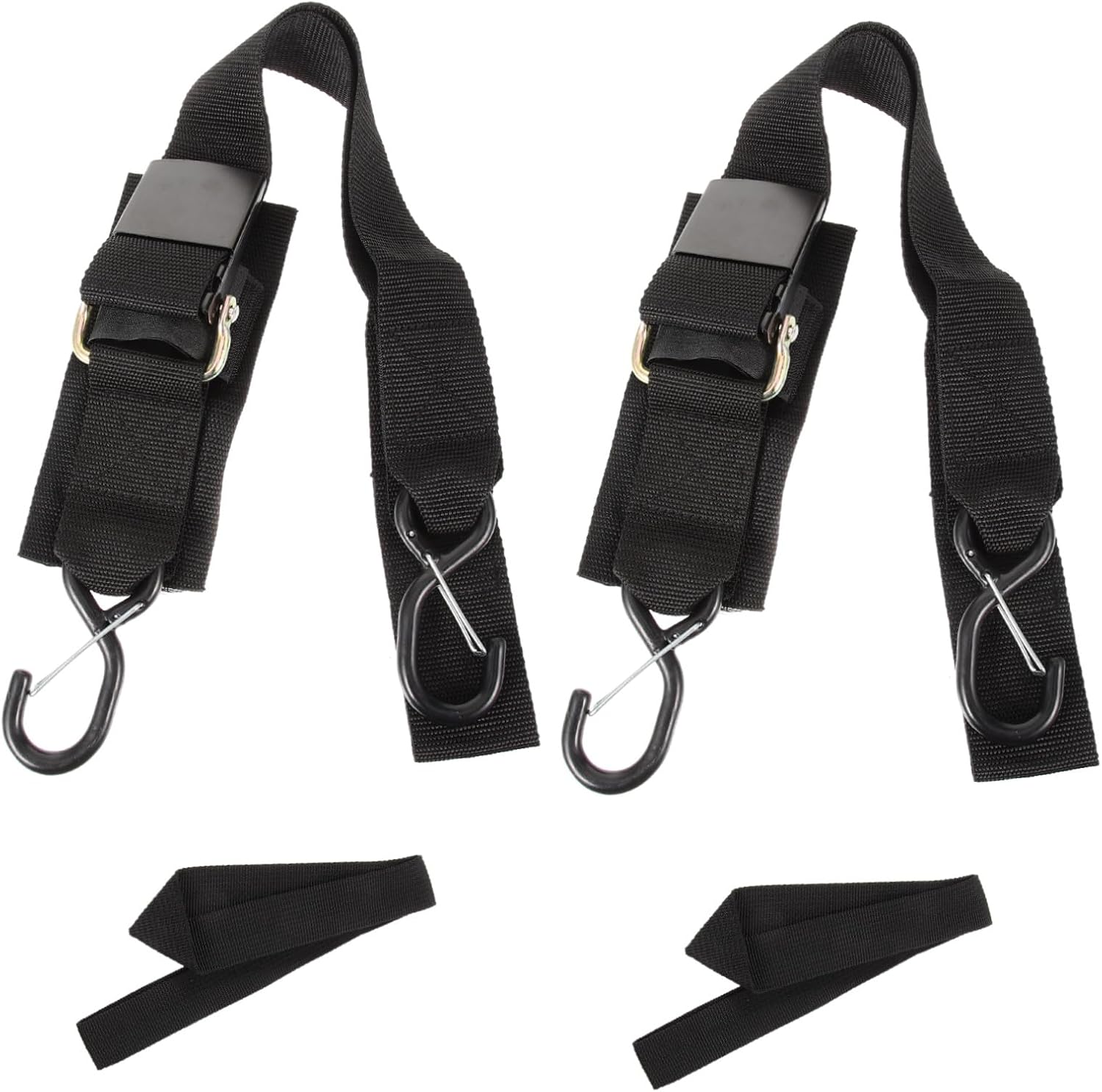 VICASKY Boat Trailer Winch Straps with Safety Lock, Heavy Duty Transom Tie-Down Straps for Boat Kayak, 2 Pairs Set for Secure Trailer Cargo and Boating Supplies