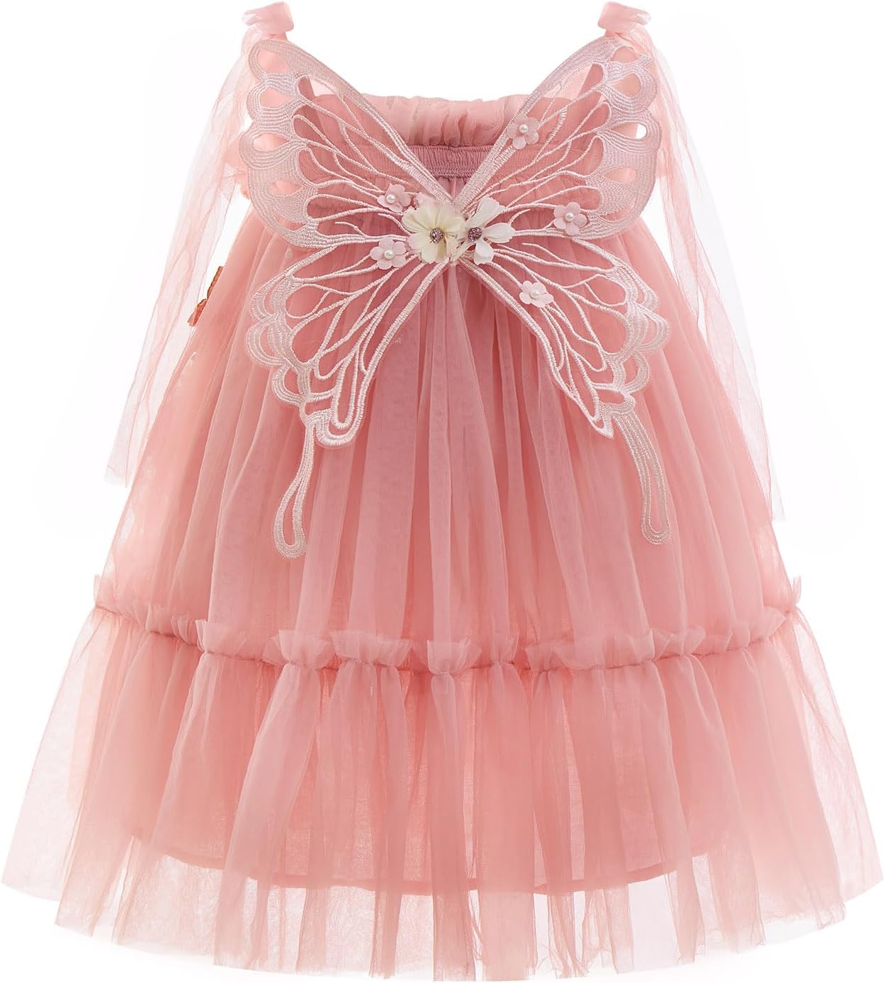 Baby Flower Girl Formal Butterfly Tulle Dress Toddler 1st 2nd 3rd Birthday Cake Smash Outfits Princess Wedding Tutu