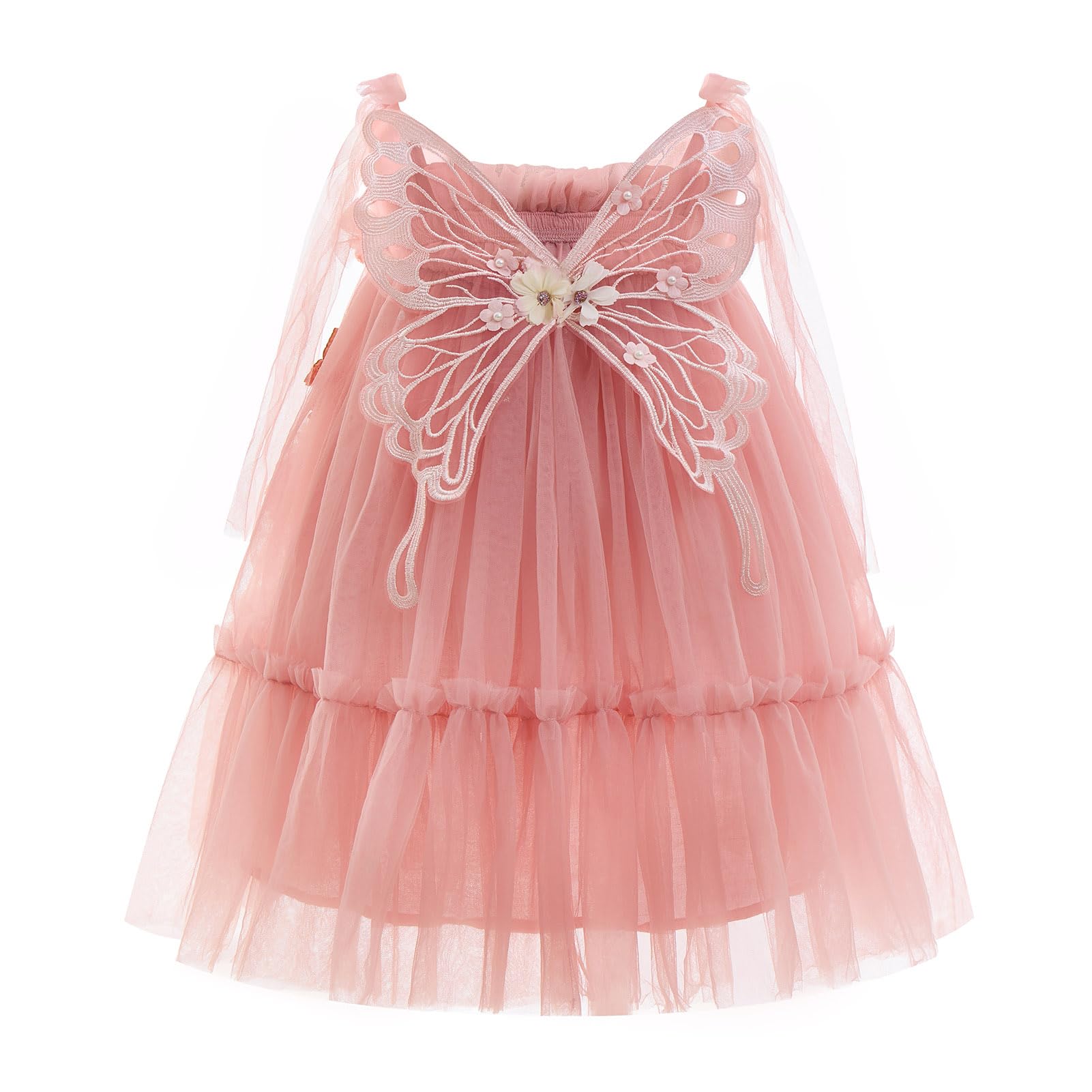 Baby Flower Girl Formal Butterfly Tulle Dress Toddler 1st 2nd 3rd Birthday Cake Smash Outfits Princess Wedding Tutu