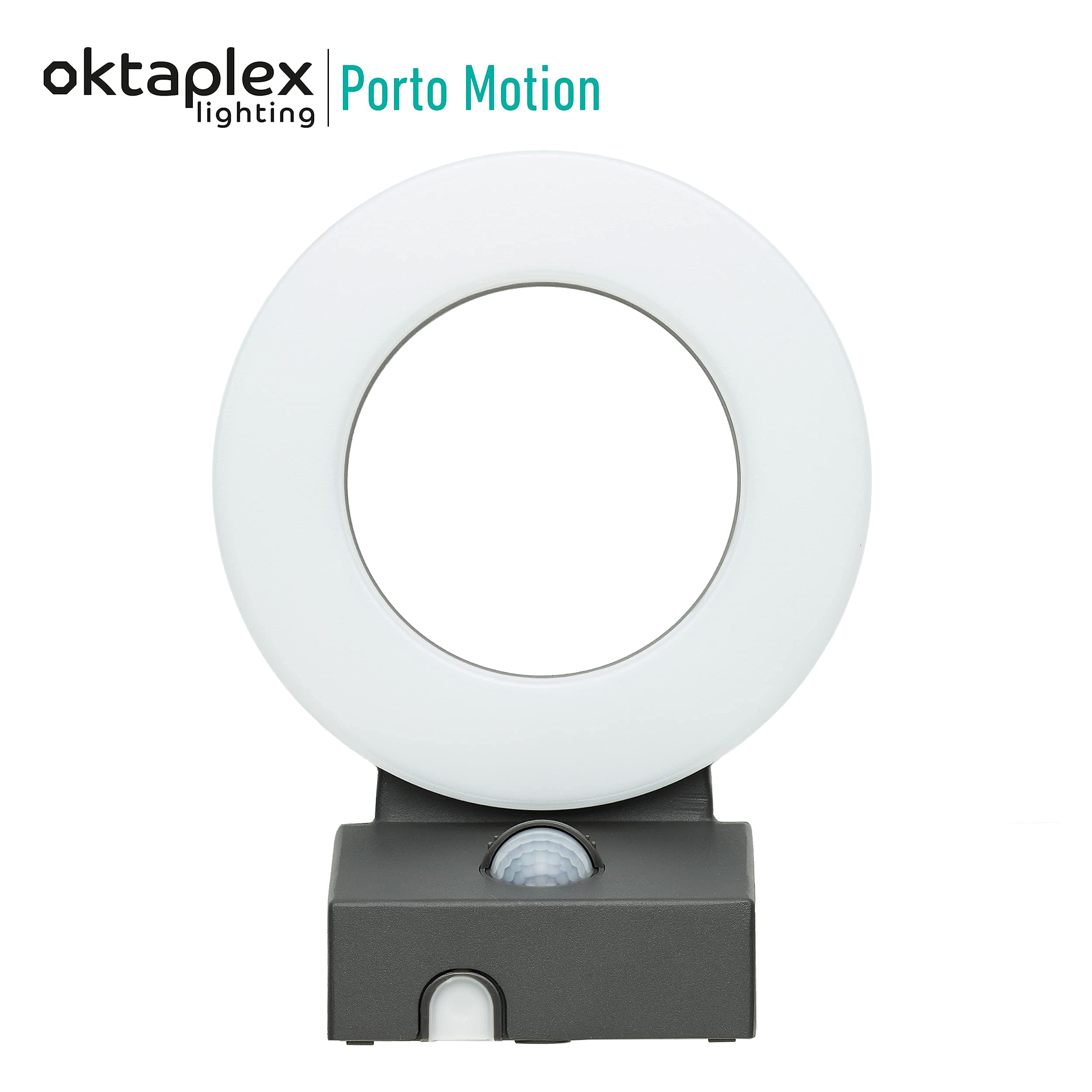 Oktaplex LED Außenlampe mit Bewegungsmelder Porto 15W IP65 | Außenleuchte anthrazit, Außenbeleuchtung Haus Außen Wand, Wandleuchte, 3000K Warmweiß