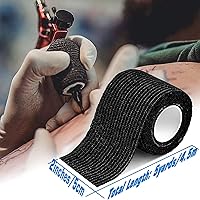 Vista 4 de Cinta autoadhesiva de agarre para tatuajes de 2 pulgadas x 5 yardas, vendaje cohesivo para deportes y primeros auxilios, cinta elástica autoadhesiva