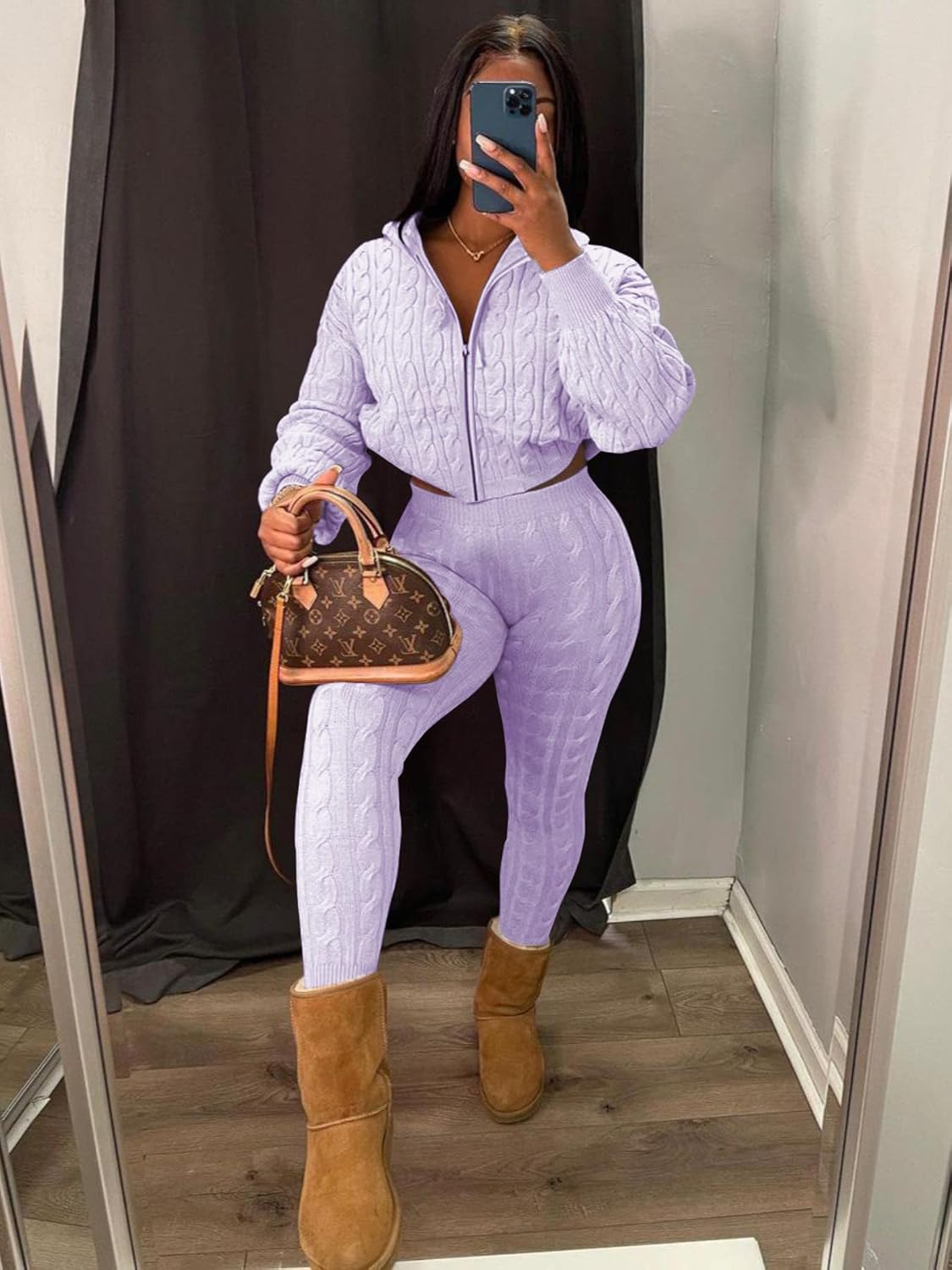 Nimsruc Knit Two Piece Outfits For Women Sweater Sets Matching Clothing - Image 3