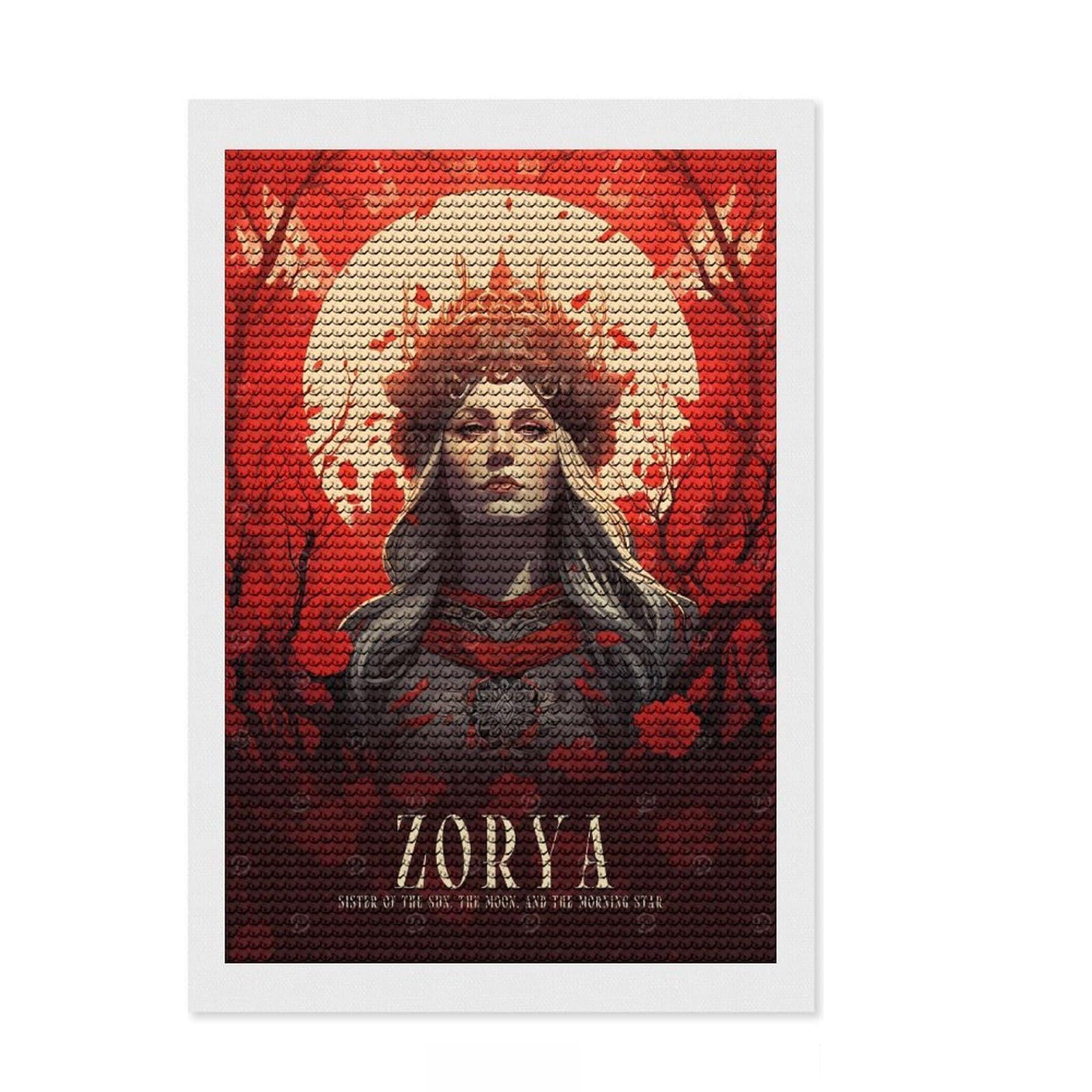 Junmoney Zorya Diamond Style Art Kit 8"x12", Winter Craft, Gift Idea, Farmhouse Decor, Thoughtful Present, Office Decor