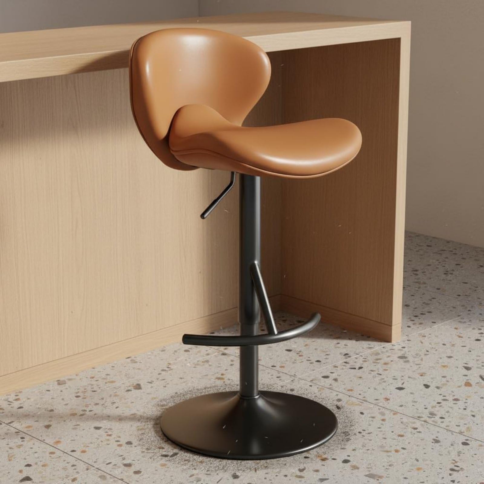 predolo Taburete Mostrador con Respaldo, Color to 10, Base Grande De 41.5CM con Patas Galvanizadas