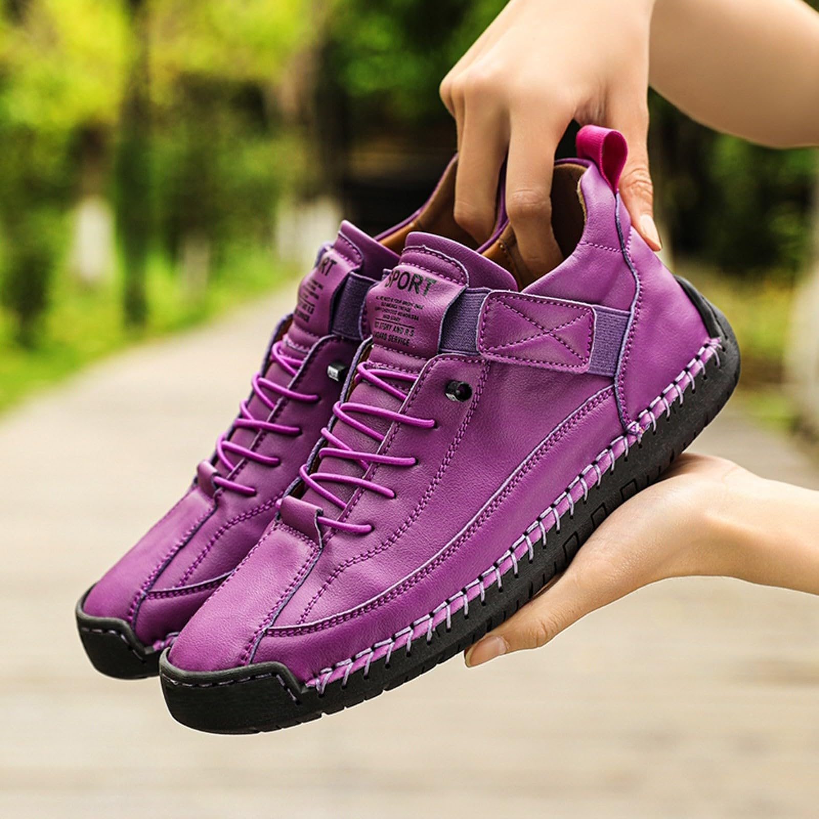 Scarpe da donna a piedi nudi casual slip on scarpe da passeggio vestibilità ampia leggere traspiranti per tutti i giorni calzature da donna grigio, Viola, 39 EU
