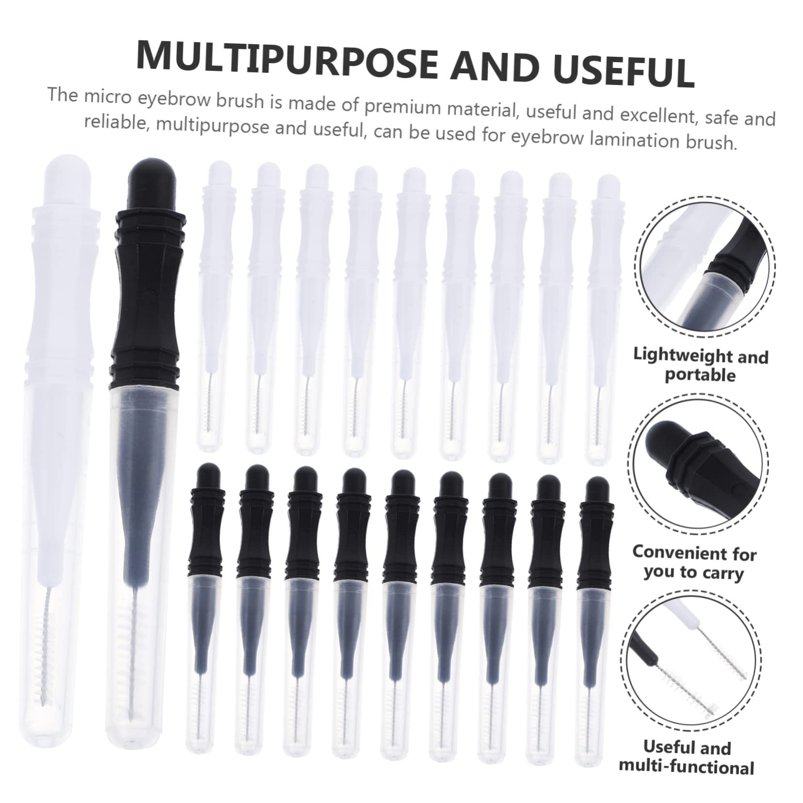 Mikinona Eyebrow Lamination Brush Set 60pcs Micro Brush Package Brow Lamination Supplies Compact Convenient