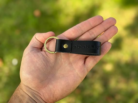 Dodge Leather Keychain Genuine Leather - Officially Licensed Dodge Charger Challenger Durango Accessories
