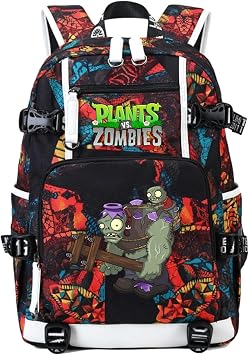 ISaikoy Game Plants vs. Zombies Backpack Shoulder Bag Bookbag School Bag Daypack Satchel Laptop Bag Color Red1