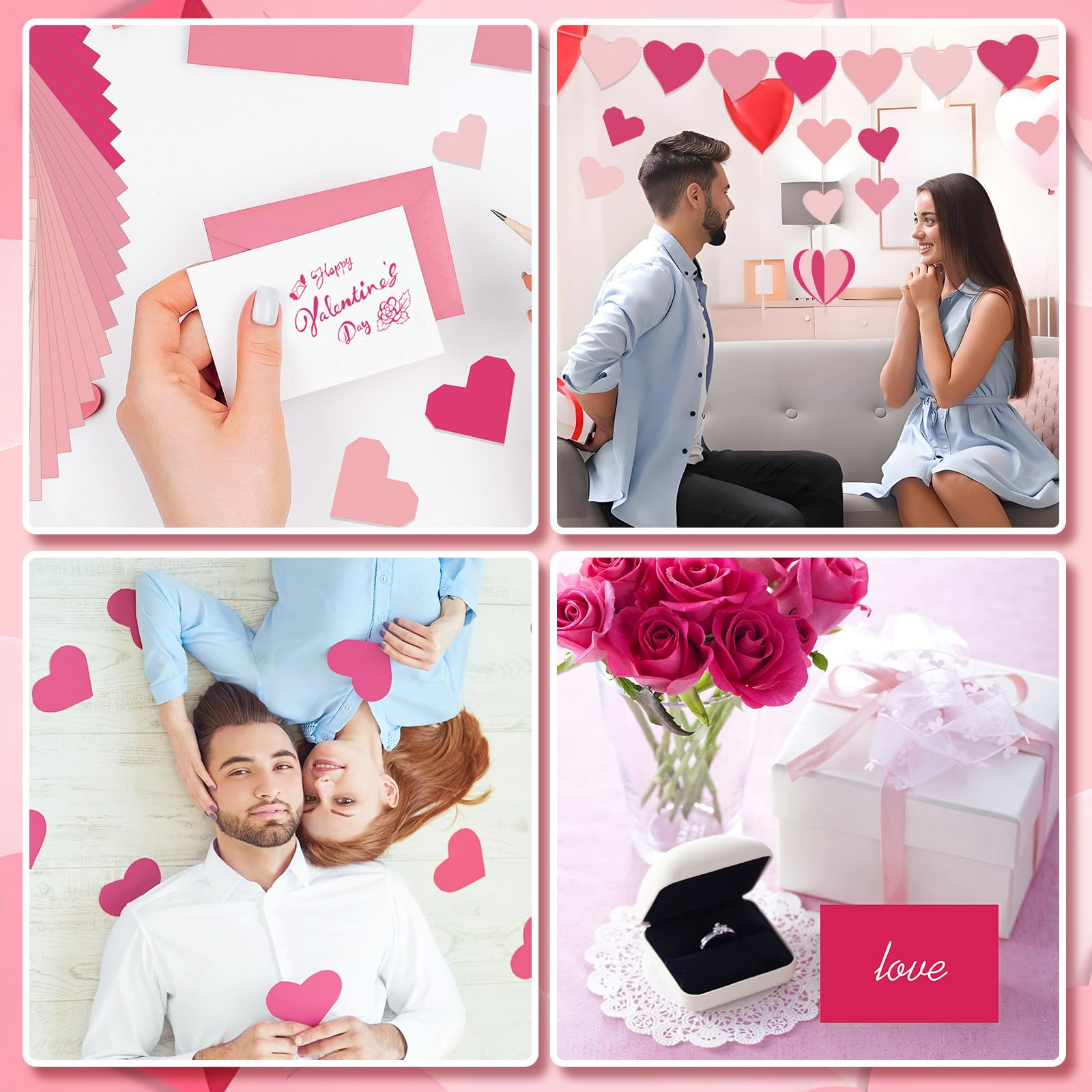 JULBEAR 30 hojas de papel de cartulina rosa, 8.5 x 11 pulgadas, papel grueso para niños, álbumes de recortes, escuela, oficina, impresión del día de Galentine, manualidades, tarjetas de invitación,
