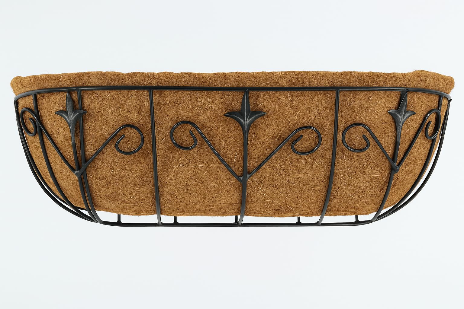 Muddy Hands Vintage Metal Wall Trough Planter with Coco Liner Decorative Outdoor Garden Hanger Flower Herb Plant Pot Planter Manger (60cm)