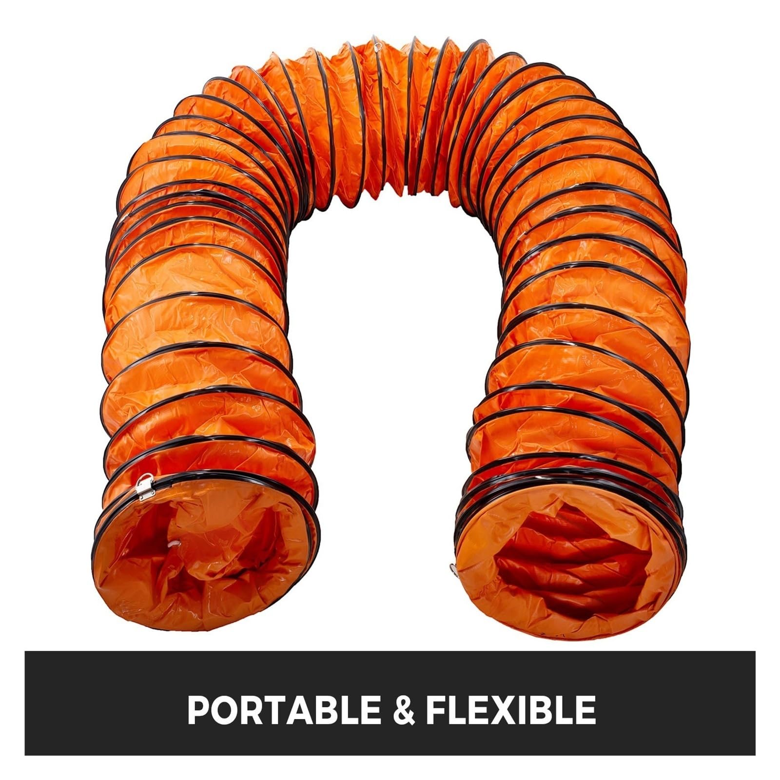 Tubo flessibile di scarico in PVC da 25 piedi, diametro 8 pollici e 10 con anello a forma D for ventilatori a condotto, scarichi in fabbrica seminterrato Per uso fai da te(25FT 8 Inch)