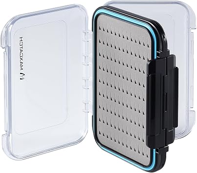 Maxcatch Waterproof Double-Sided Fly Box - Lightweight & Durable Fly Fishing Box with Clear Lid & Easy Grip Foam for Dry & Wet Flies Storage