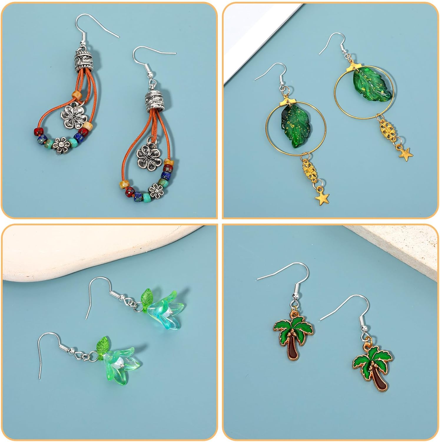 400 Pcs Stainless Steel Earring Hooks Fish Hook Earrings for Jewelry Making French Wire Hooks Coil and Ball Style Earwires Ear Wires for Women DIY Dangle Earrings Crafts Supplies - Image 5