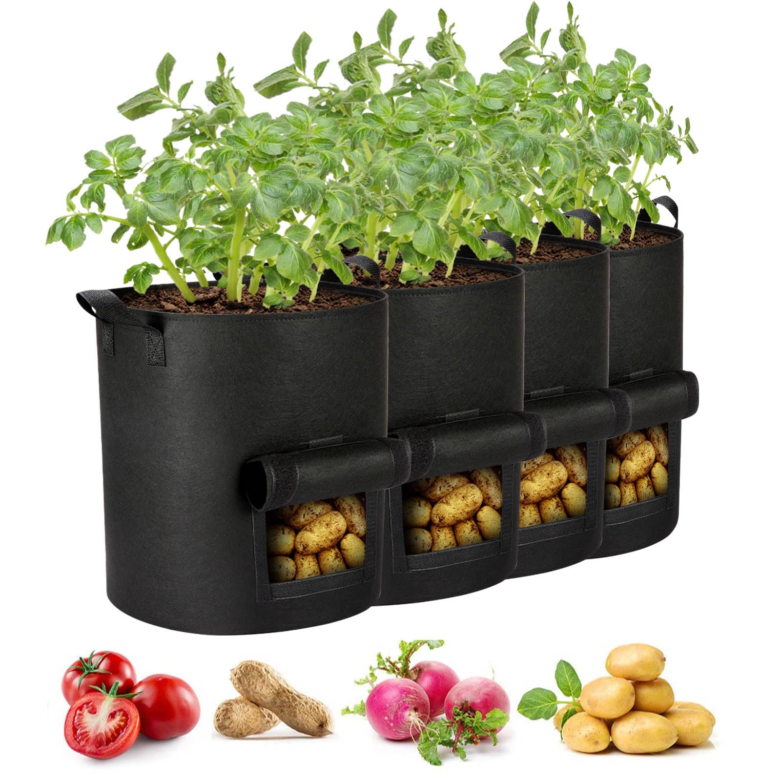 AGOLEAM 4-Pack 10 Gallon Potato Grow Bags