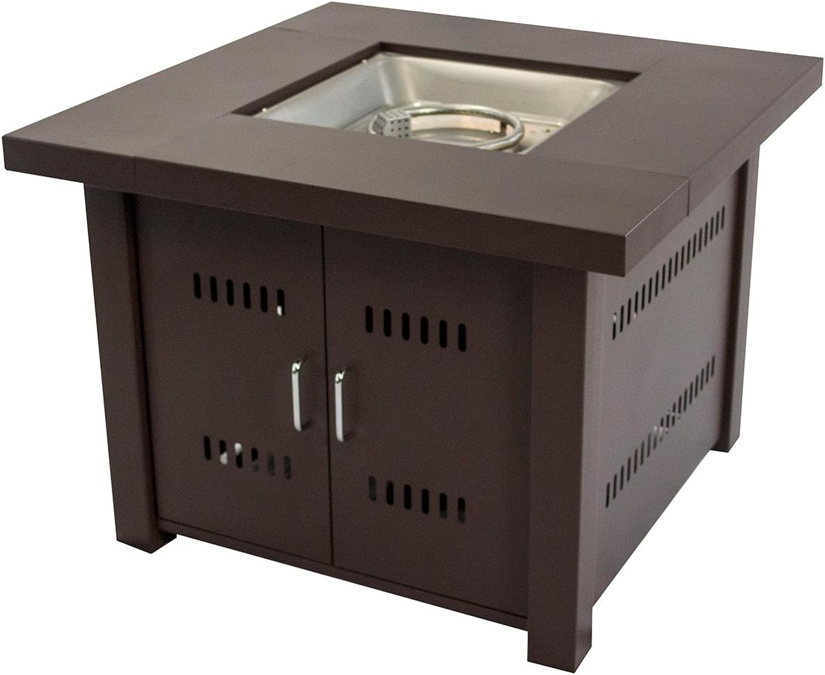 Pleasant Hearth OFG900T Avalon Square Gas Fire Pit Table, 38" , white
