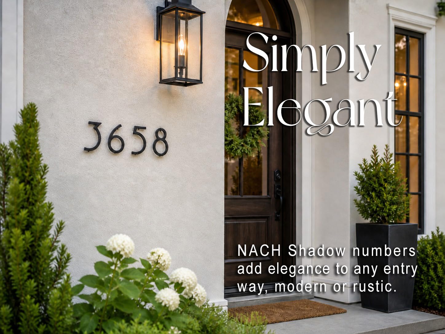 NACH Floating House Numbers, 6 inch Aluminum Black House Numbers