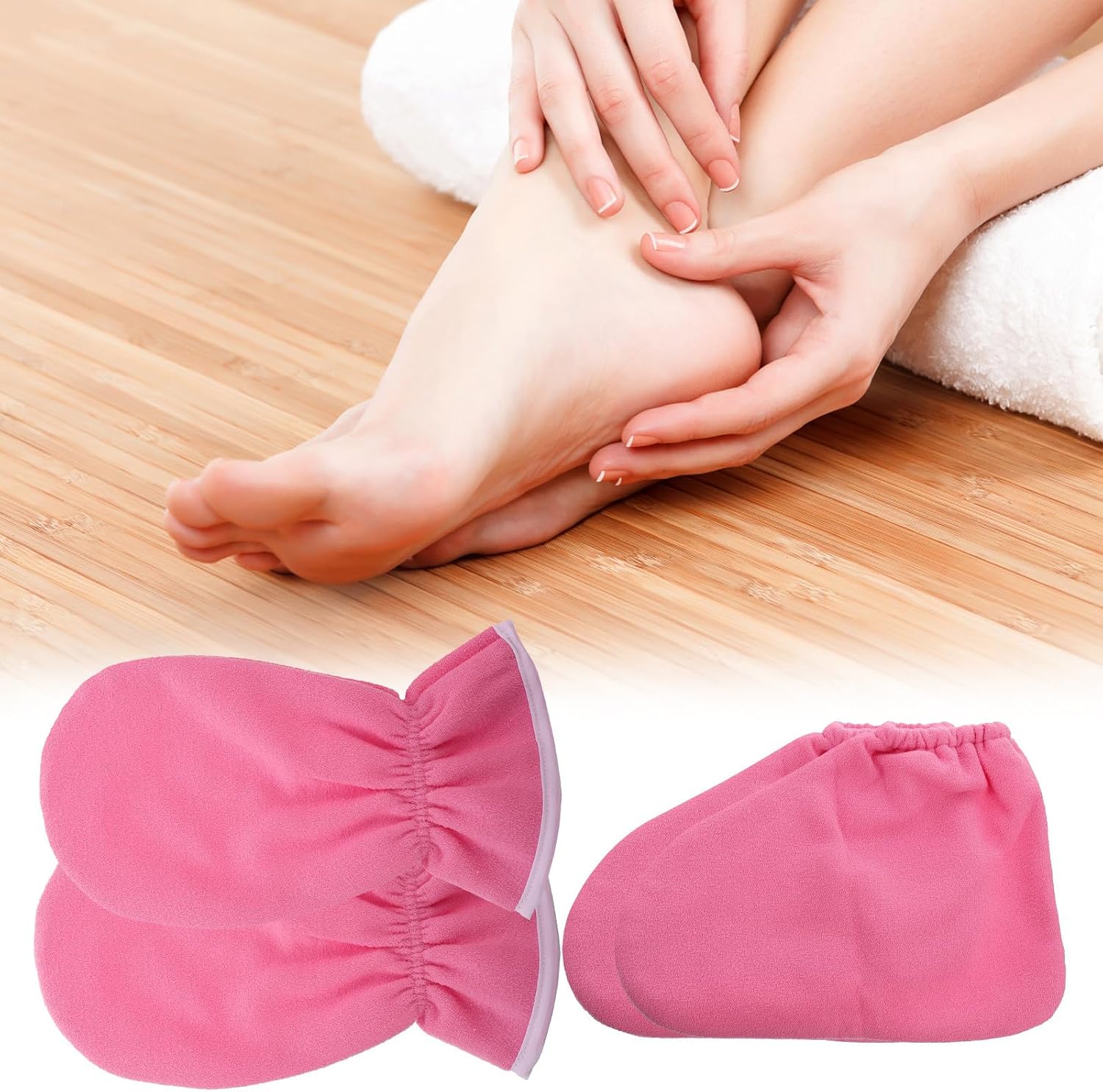 Paraffin Wax Booties Gloves Hand and Foot Covers Polyester Flannel Material Heated Socks for Skin Care