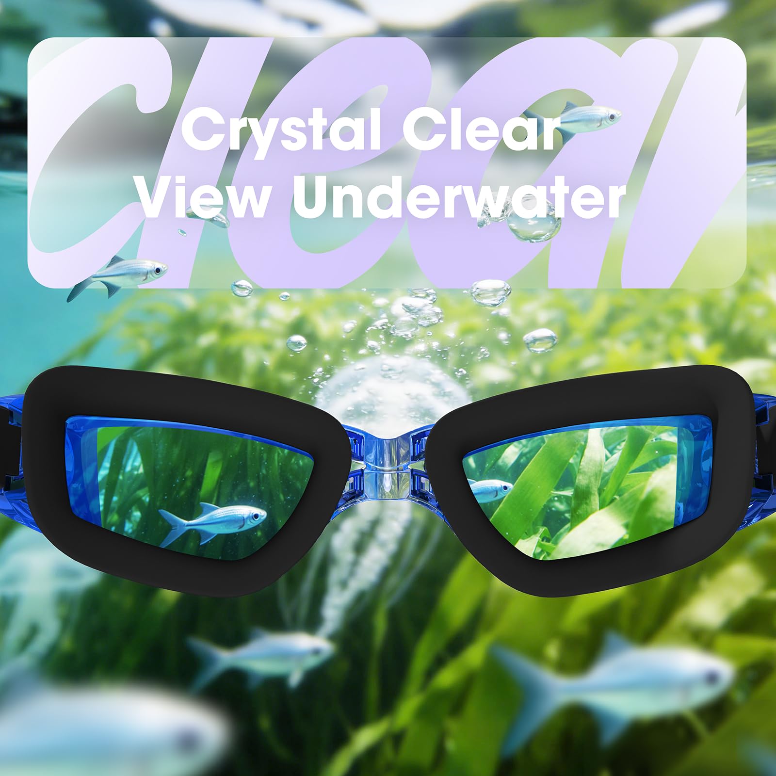 MAMBAOUT Gafas de natación, paquete de 2 gafas de natación antivaho, sin fugas, protección UV para hombres, mujeres, adultos y jóvenes