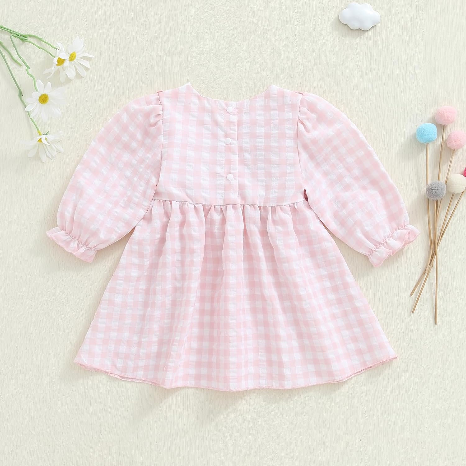 Toddler Baby Girl Fall Outfits Cake Embroidery Smocked Dress Long Sleeve Birthday Girl Dress Cute Smash Cake Clothes - Image 7