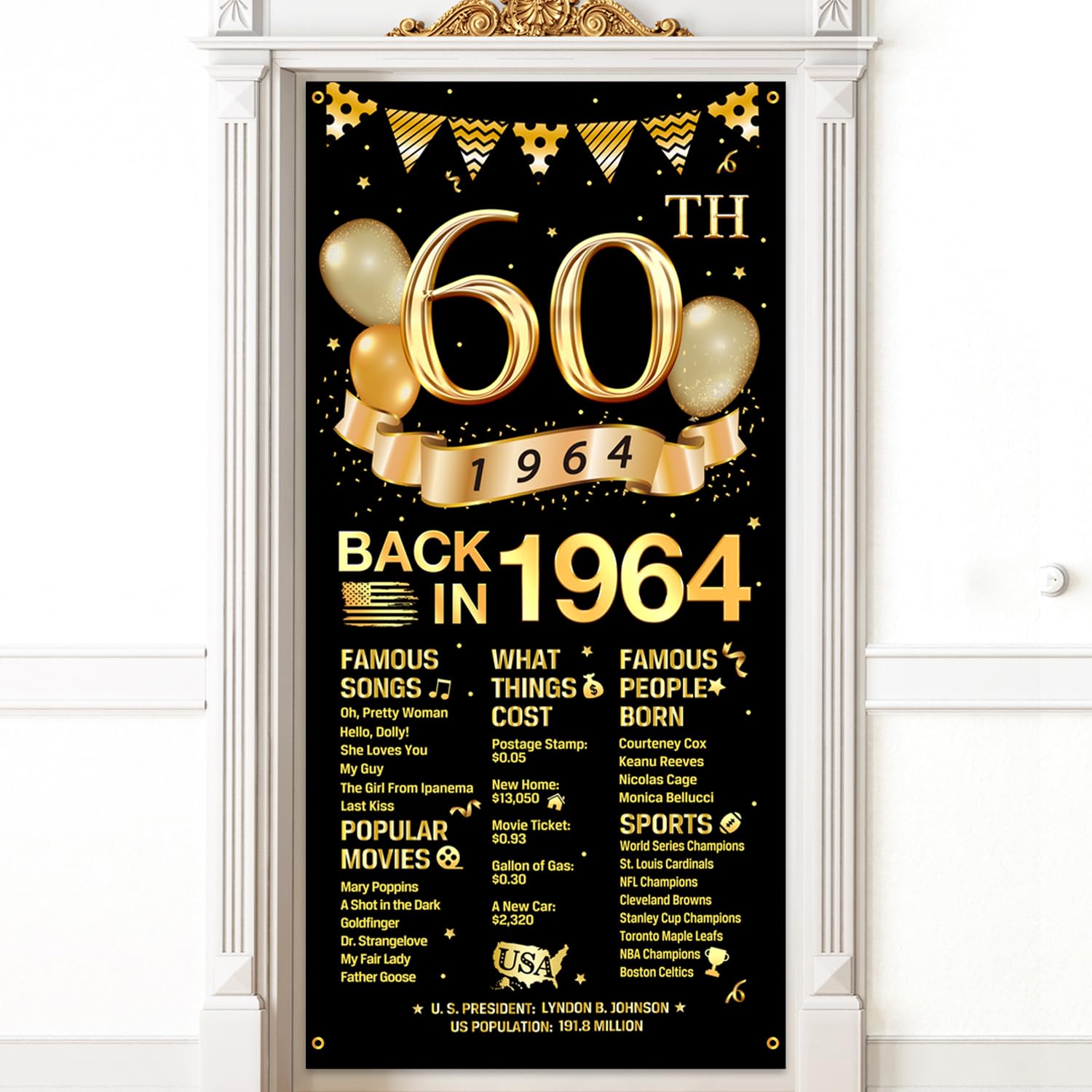 Amazon.com: 60th Birthday Door Cover Banner Decorations, Black