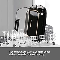 Vista 7 de 4-Quart Slow Cooker with Casserole Manual Warm Setting - Perfect Kitchen Small Appliance for Family Dinners, Dishwasher Safe Crock, Black