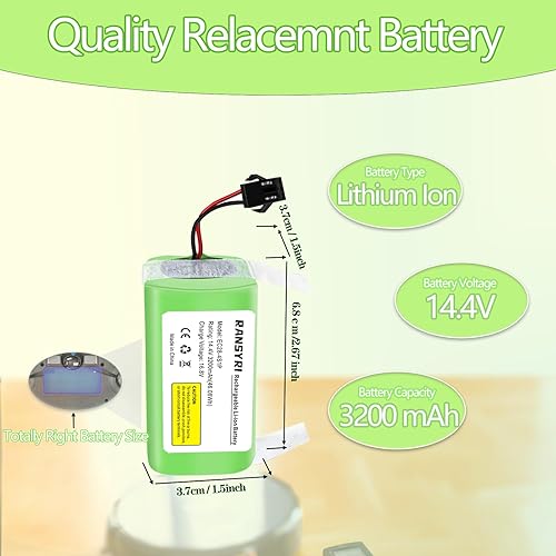 Miniatura 3 de Paquete de baterías de repuesto compatibles con Amarey A800 A900, Goovi D380, F007C, Onson J10C, Ionvac SmartClean 2000 Robovac Aspiradoras Eufy 11S