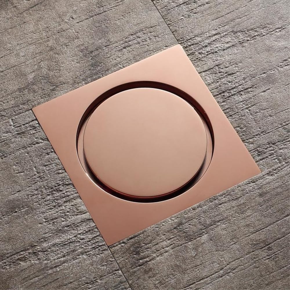 Rose Gold Bathtub Stopper Bathroom Brass Floor Shower Drain Waste 10cm Anti-Odor Drainer Toilet Drainage,C,1PC,C-1PC