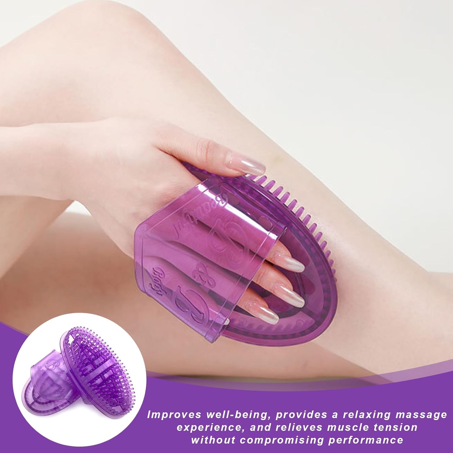 2 Pcs Meridian Massage Brush,Gua Sha Brush,Meridian Massage Brush for Belly,Gua Sha & Meridian Brush Massage Body Set for Belly, Back & Leg - Circulation Boost, Physical Lymphatic Drainage