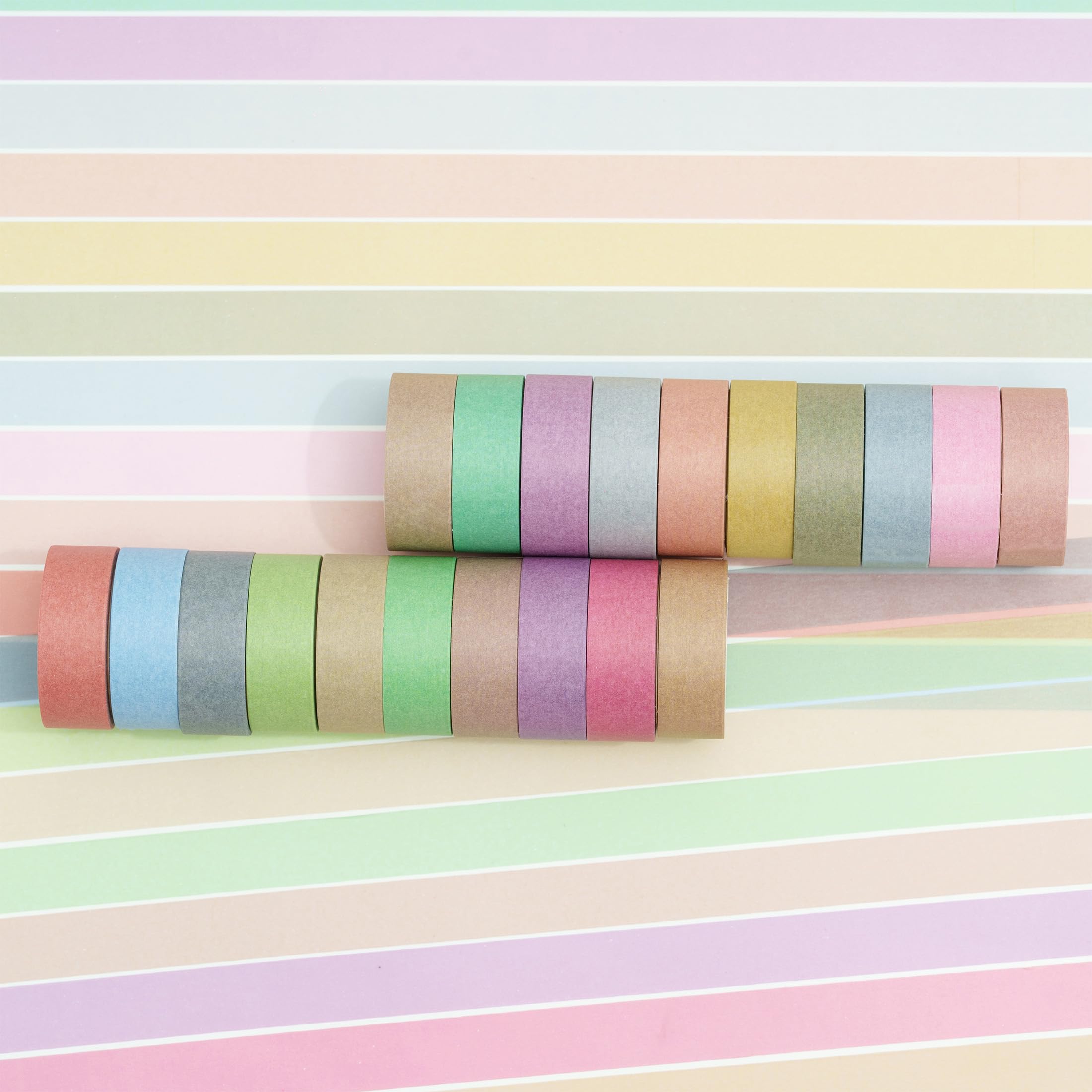 Amazon.co.jp: YUBBAEX 20巻 無地 マスキングテープ セット 虹の20色