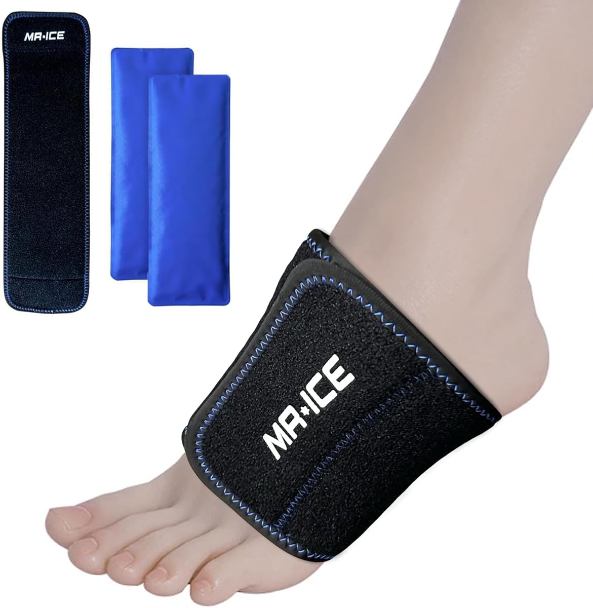 Ankle Ice Pack Wrap for Foot Pain Relief - Ankle Ice Packs for Injuries Reusable Gel Ice Pack for Sprains, Muscle Pain, Bruises - Foot Ice Pack Wrap for Wrist, Knee, Elbow, Achilles Tendon, Shin