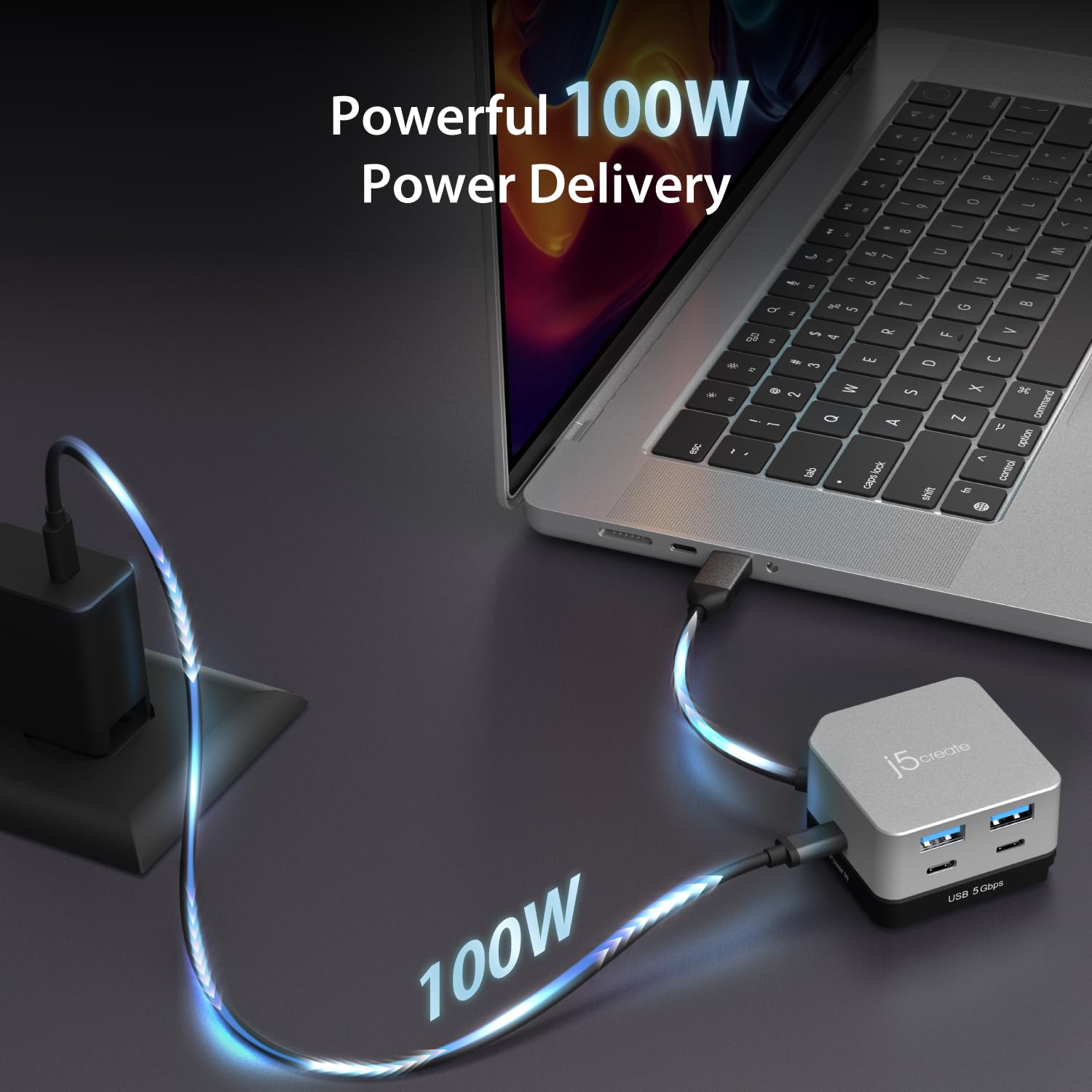 j5create USB-C Hub: 4K 144Hz, 100W Charging -4