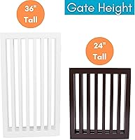 Vista 7 de INTERNET'S BEST Dog Gate - Barrera independiente para mascotas para interiores, valla plegable de madera para perros, puerta extra ancha