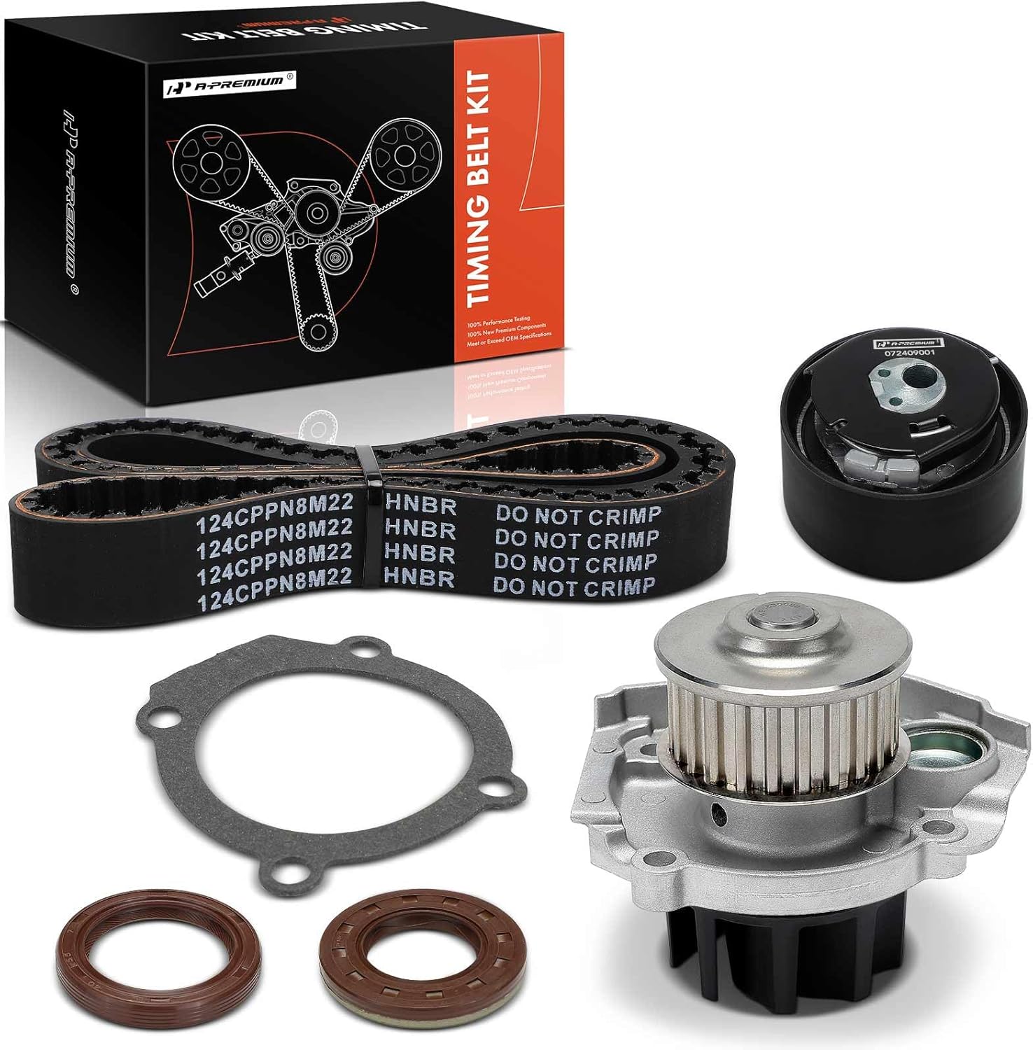 A-Premium Engine Timing Belt Kit with Water Pump Compatible with Dodge & Fiat Cars - Dart 2013-2016, 500 2012-2017, 500L 2014-2017 - SOHC 1.4L
