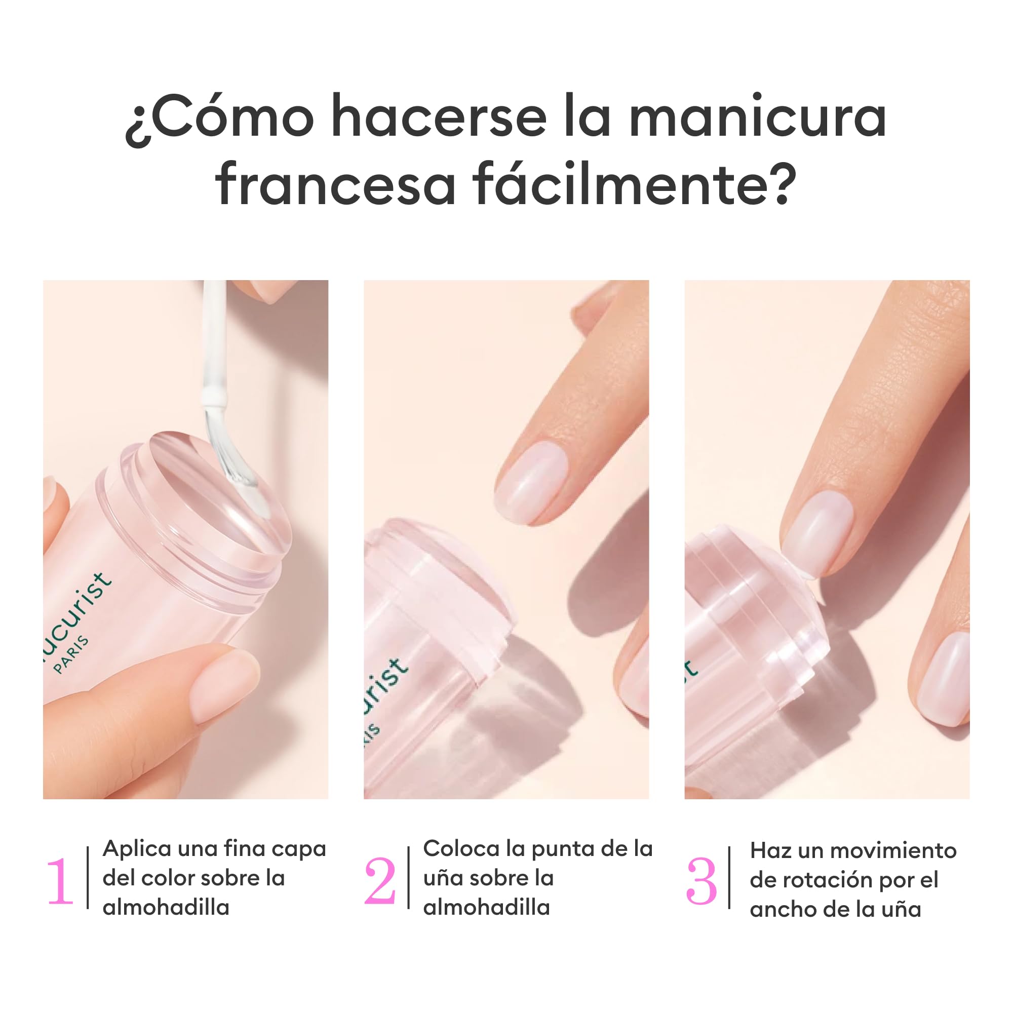 Manucurist Mani Stamper - Estampador en Silicona Transparente para Manicura Francesa Rápida - Herramienta ideal de Nail Art DIY – Estampado creativo de Diseño - Complemento para esmaltes y pintauñas