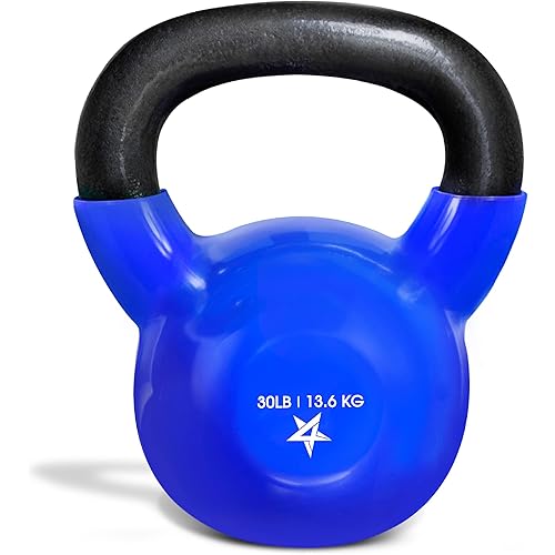 Yes4All Vinyl Coated Kettlebell Weights, Weight Available: 5, 10, 15, 20, 25, 30, 35, 40, 45, 50 Lb - Strength Training Kettlebells for Weightlifting, Conditioning, Strength & Core Training