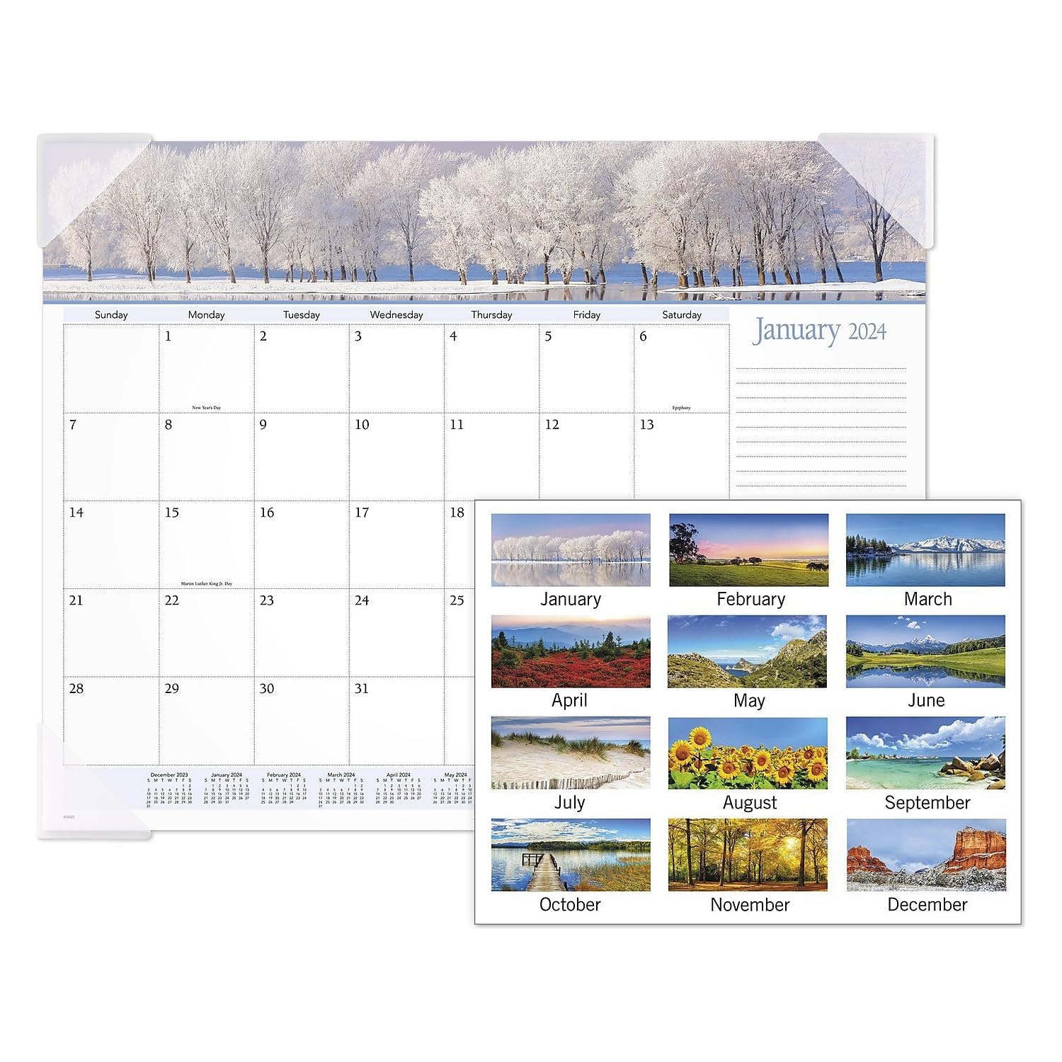 2024 AT-A-GLANCE® Monatlicher Schreibtischunterlage mit Panorama-Landschaft, 54,5 x 43,2 cm, Januar bis Dezember 2024, 89802
