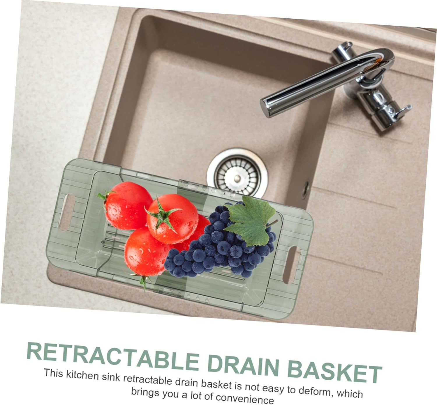Retractable Sink Strainer Kitchen Sink Basket Extendable Drain Basket for Kitchen Use