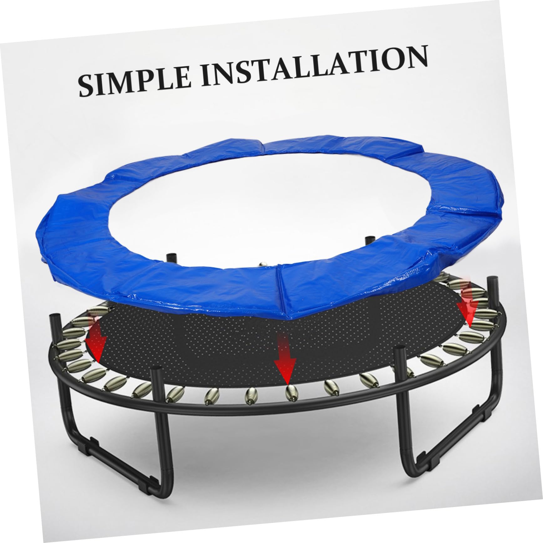 YARNOW Tappeto Elastico Tampone Cuscino D'urto Kit Saltando All'aperto Palo Sostituzione Trampolino Telo Pad Netto Protettore Trampolino Sostitutivo Incidente Maglione Gonfiabile Blue