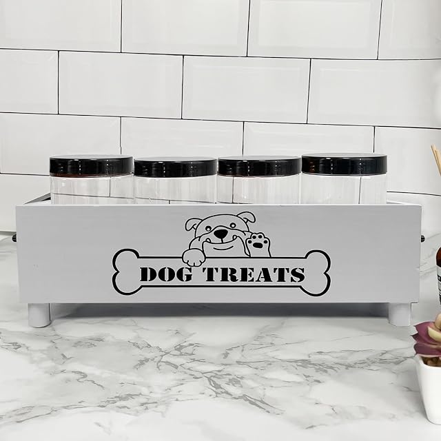 Foto 4 de 7 de Hlimior Contenedor grande de golosinas para perros, tarro de galletas para perros y gatos
