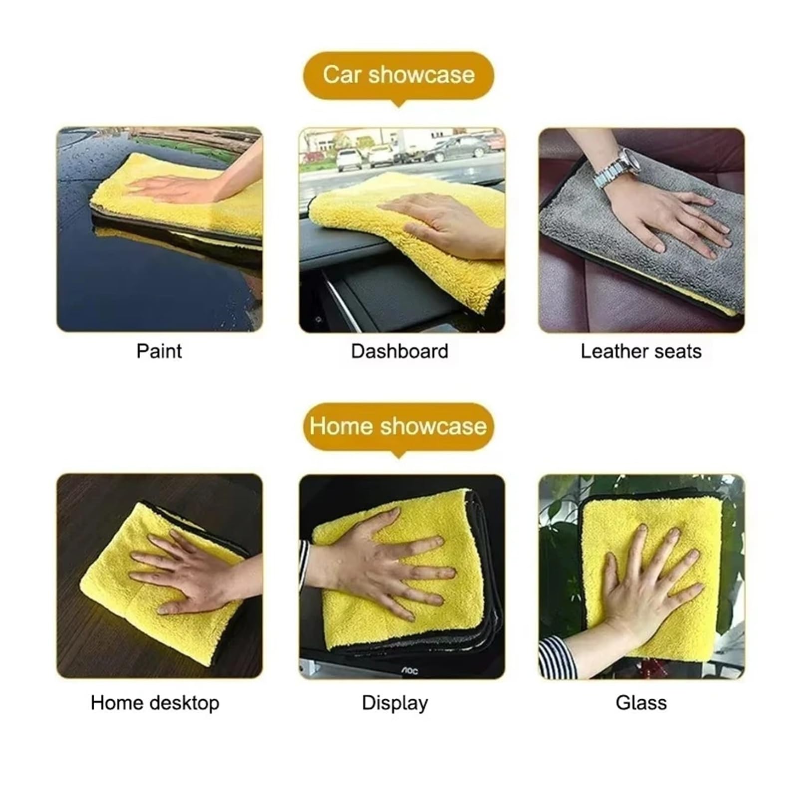 10-20PCS Fiber Cloth Absorbent Microfiber Towels for Car Detailing Home Cleaning Glass Kitchen Multi-Surface Care - Coral Fleece — view 7