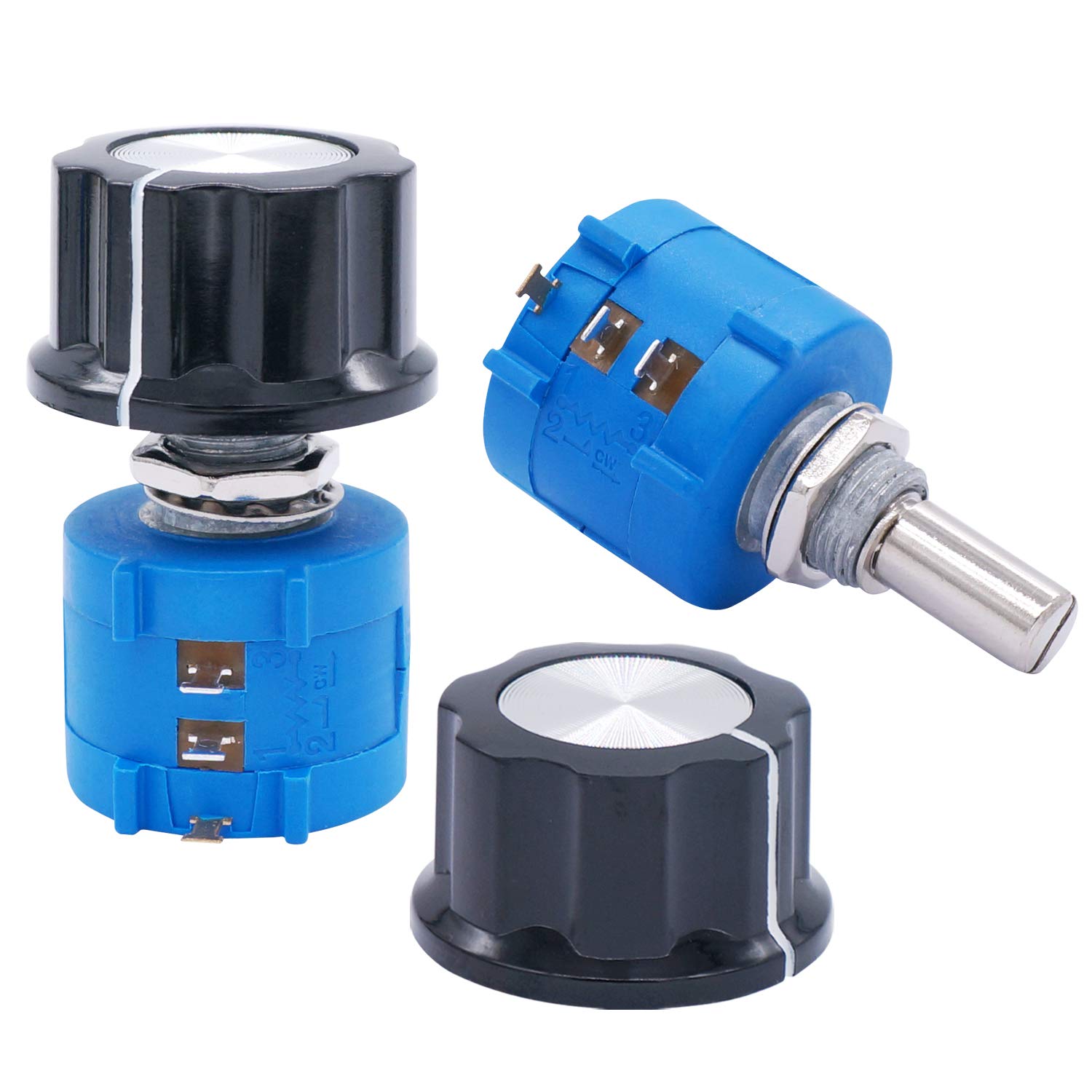 Taiss / 2pcs 3590S 10Turn Rotary Wire Wound Precision Potentiometer