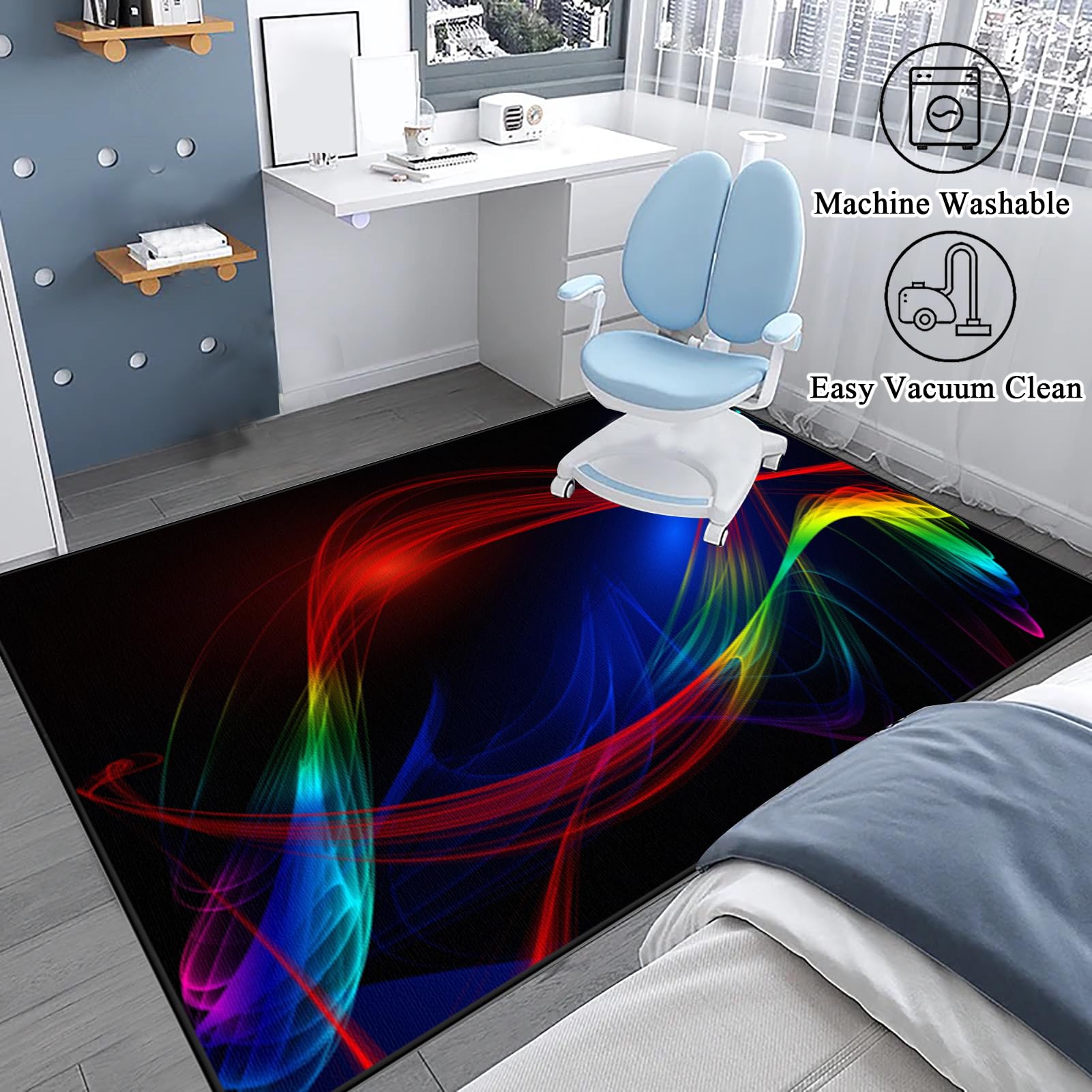140 x 180 cm Tapis de Chaise Gaming Antidérapant Protège Le Sol, Tapis sol Bureau Gaming, Tapis Protecteur de Sol pour fauteuils de Gaming, Tapis de Sol pour Bureau Plancher de Bois, Tapis Fauteuil