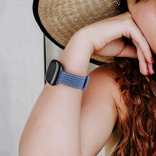 Miniatura 5 de Vancle Bandas de nailon para Fitbit Versa 4, Fitbit Sense 2, Fitbit Versa 3, bandas Fitbit Sense, correas de repuesto ajustables suaves y